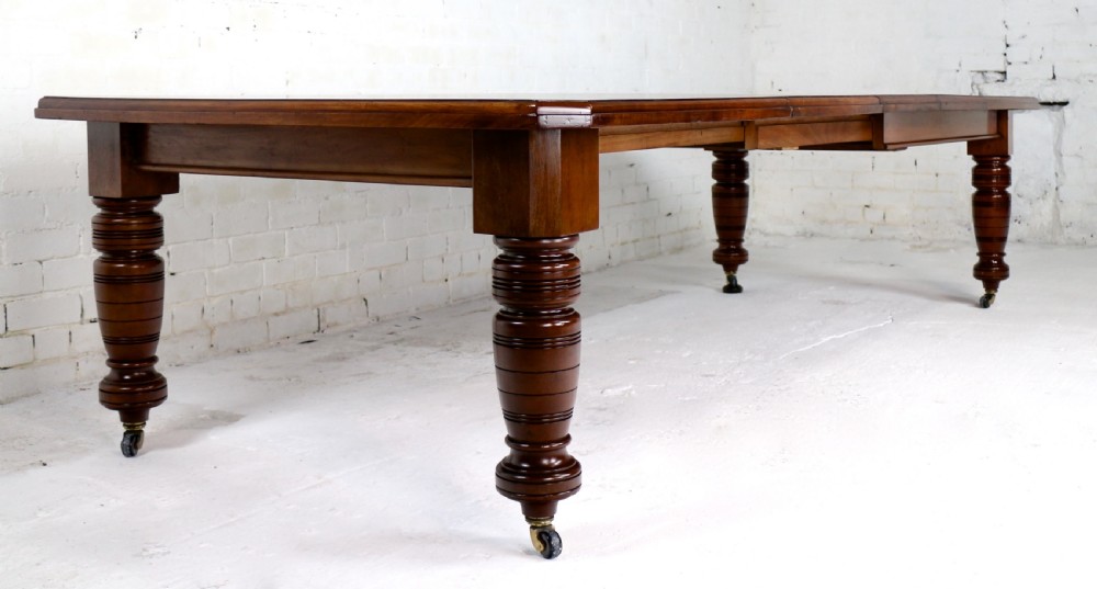 Maple & Co Victorian Mahogany Extending Dining Table with Three Leaves View XIV