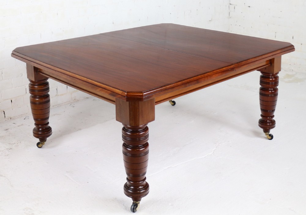 Maple & Co Victorian Mahogany Extending Dining Table with Three Leaves View XVIII