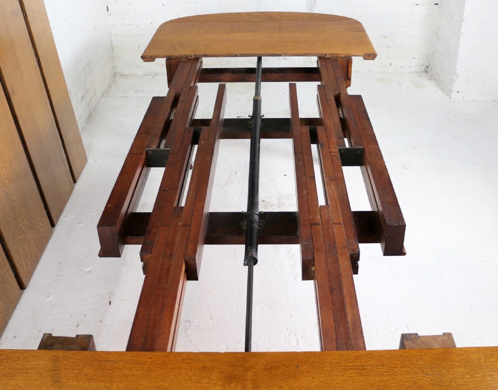 Early Victorian Oak Extending Dining Table & 5 Leaves, 12 ft View XII