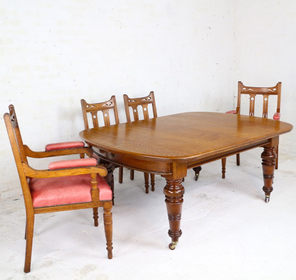 Early Victorian Oak Extending Dining Table & 5 Leaves, 12 ft View XIV