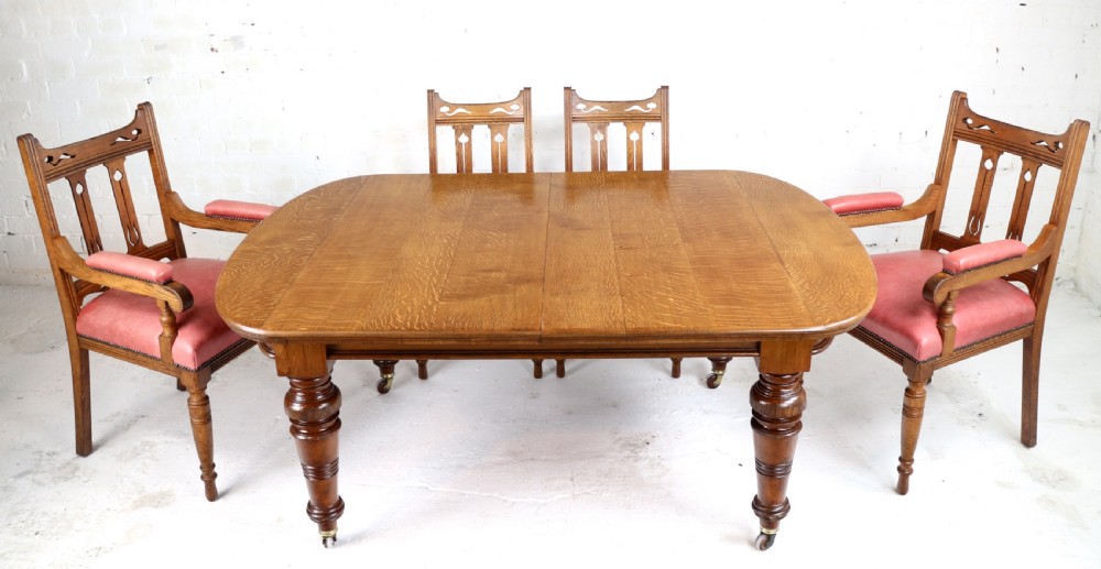 Early Victorian Oak Extending Dining Table & 5 Leaves, 12 ft View XV