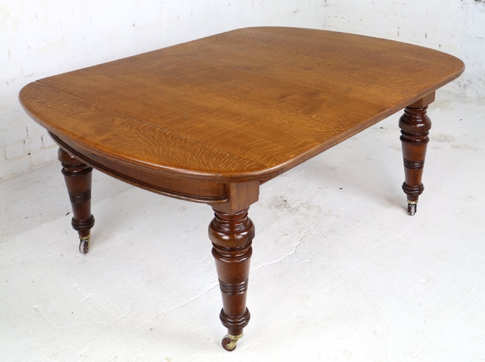 Early Victorian Oak Extending Dining Table & 5 Leaves, 12 ft View XVII