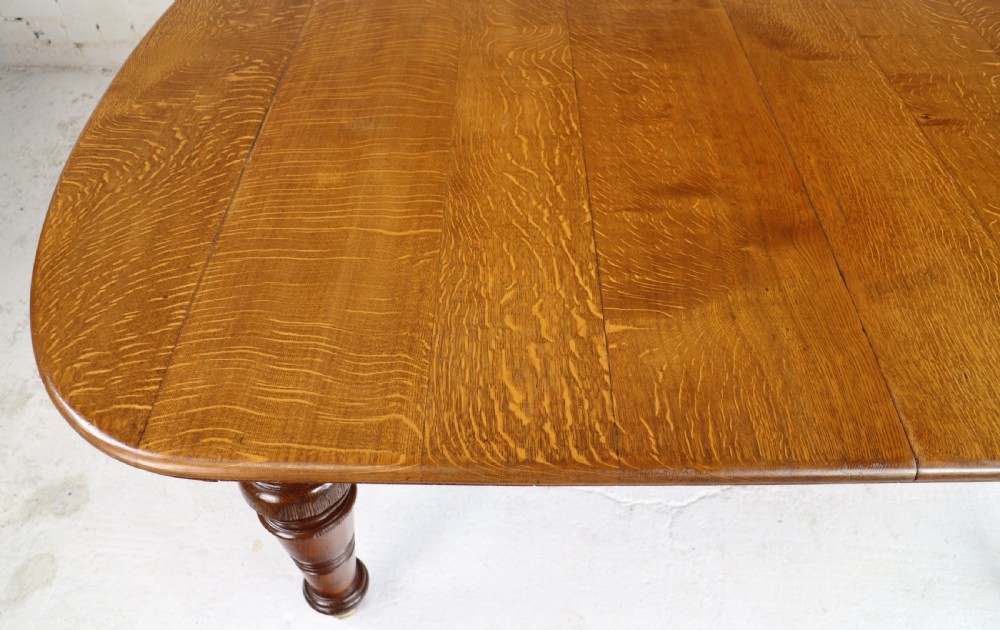 Early Victorian Oak Extending Dining Table & 5 Leaves, 12 ft View XX