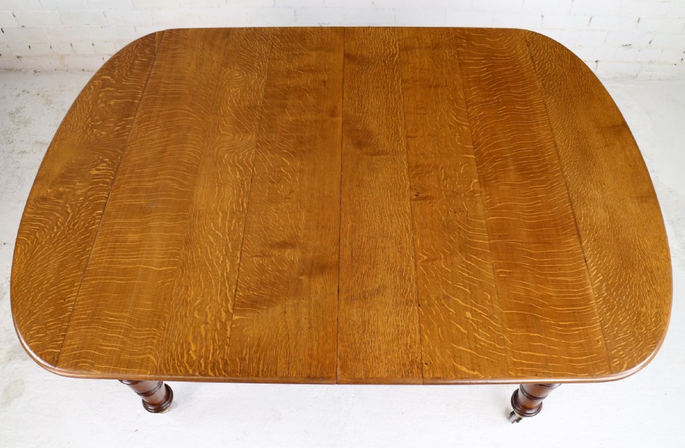 Early Victorian Oak Extending Dining Table & 5 Leaves, 12 ft View XXII