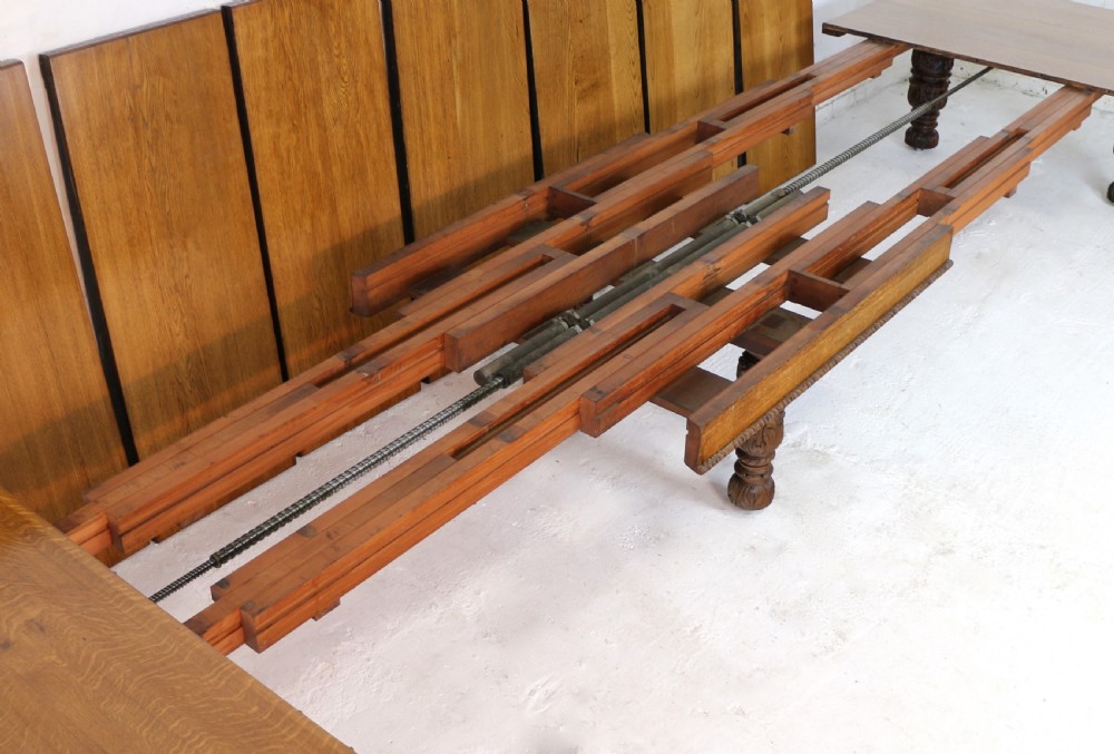 Edwards & Roberts Victorian Oak Extending Dining Table & 7 Leaves, 20ft, seats up to 22-24 View VIII