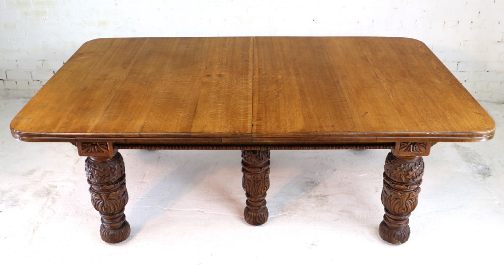 Edwards & Roberts Victorian Oak Extending Dining Table & 7 Leaves, 20ft, seats up to 22-24 View X