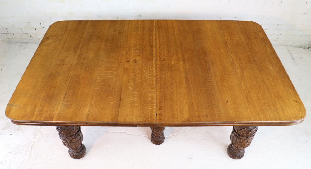 Edwards & Roberts Victorian Oak Extending Dining Table & 7 Leaves, 20ft, seats up to 22-24 View XI