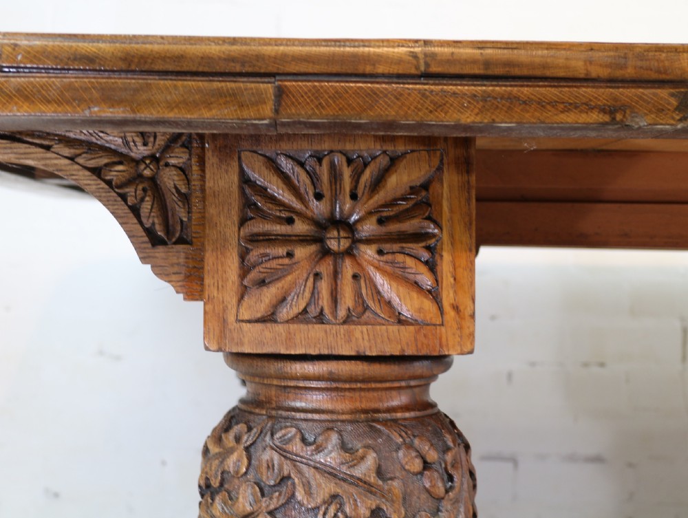 Edwards & Roberts Victorian Oak Extending Dining Table & 7 Leaves, 20ft, seats up to 22-24 View XVI