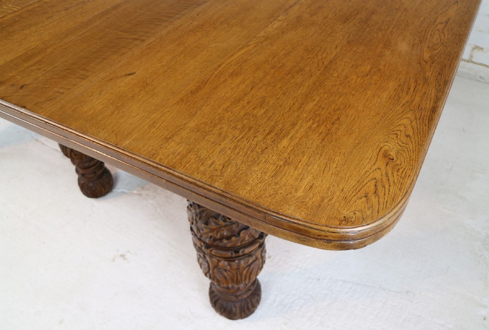 Edwards & Roberts Victorian Oak Extending Dining Table & 7 Leaves, 20ft, seats up to 22-24 View XVIII