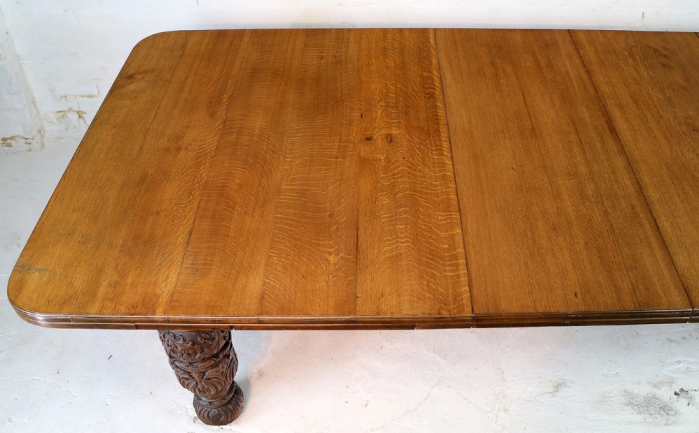Edwards & Roberts Victorian Oak Extending Dining Table & 7 Leaves, 20ft, seats up to 22-24 View XX