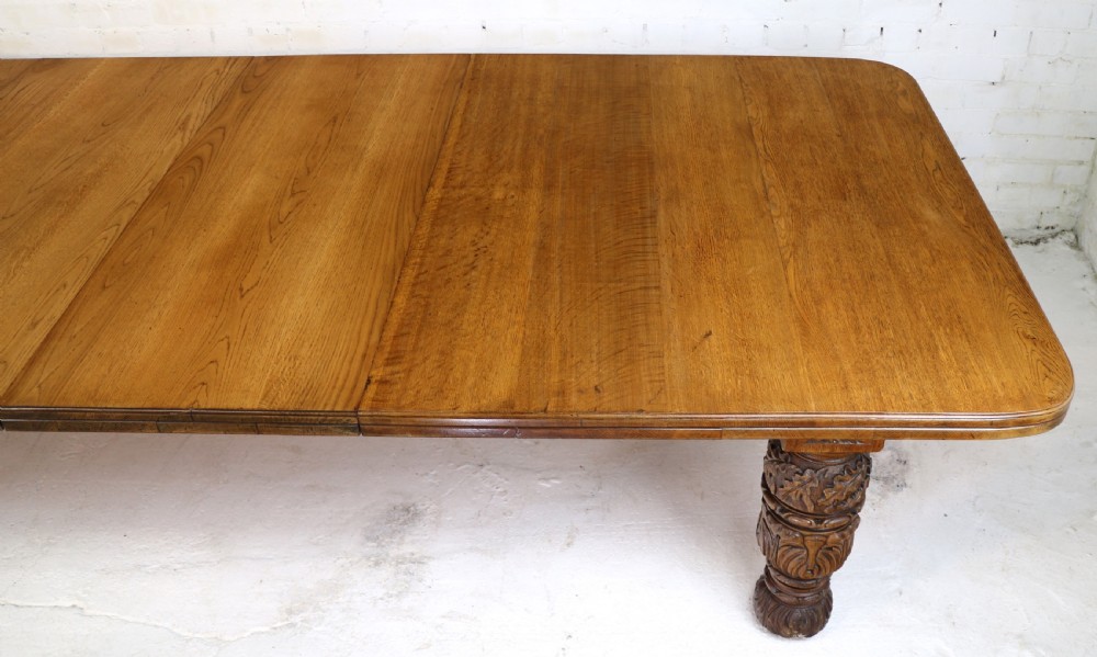 Edwards & Roberts Victorian Oak Extending Dining Table & 7 Leaves, 20ft, seats up to 22-24 View XXII