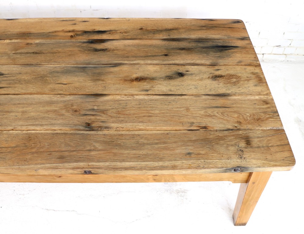 19th Century Scottish Estate Large Oak & Pitch Pine Kitchen Preparation Table View X