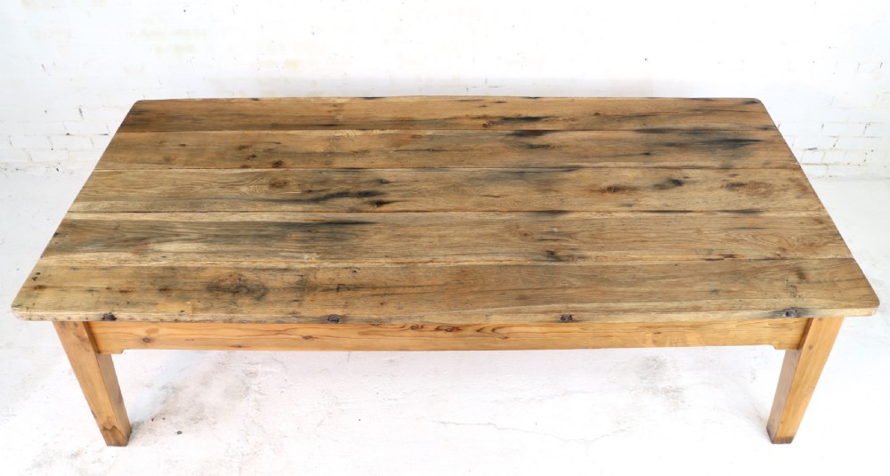 19th Century Scottish Estate Large Oak & Pitch Pine Kitchen Preparation Table View XIV