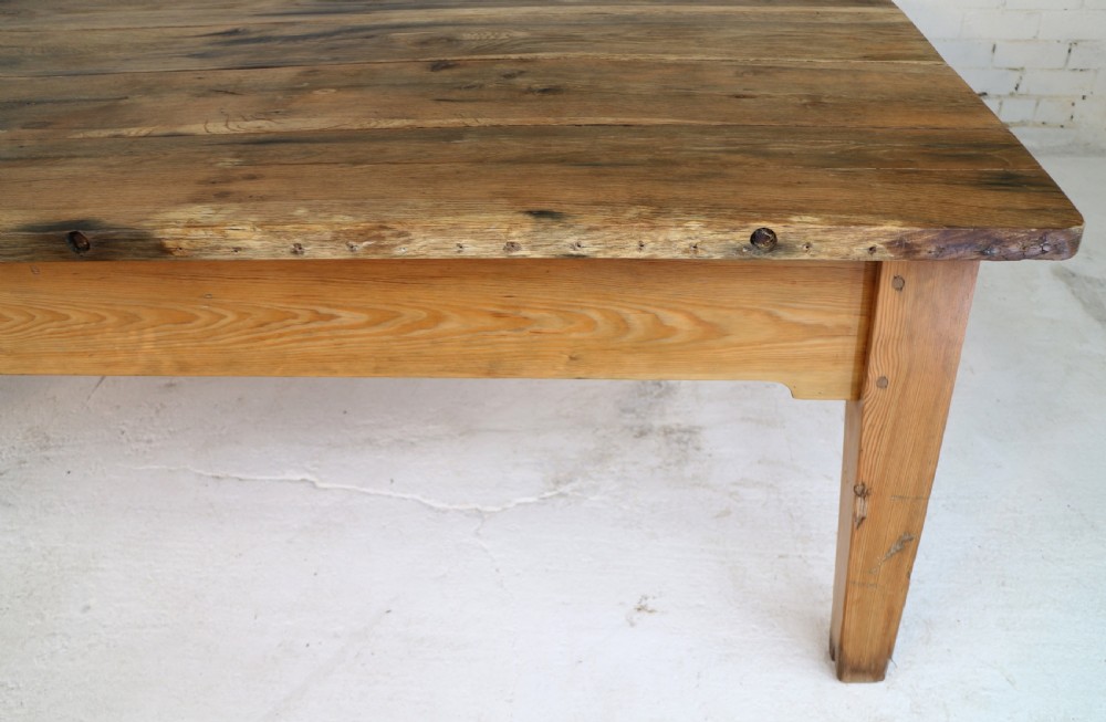 19th Century Scottish Estate Large Oak & Pitch Pine Kitchen Preparation Table View XV