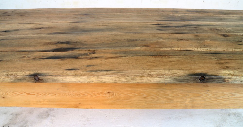 19th Century Scottish Estate Large Oak & Pitch Pine Kitchen Preparation Table View XVI