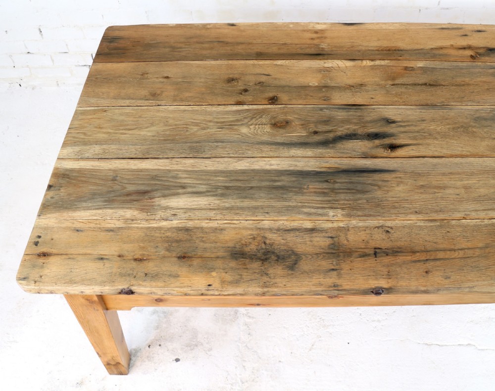 19th Century Scottish Estate Large Oak & Pitch Pine Kitchen Preparation Table View XVII