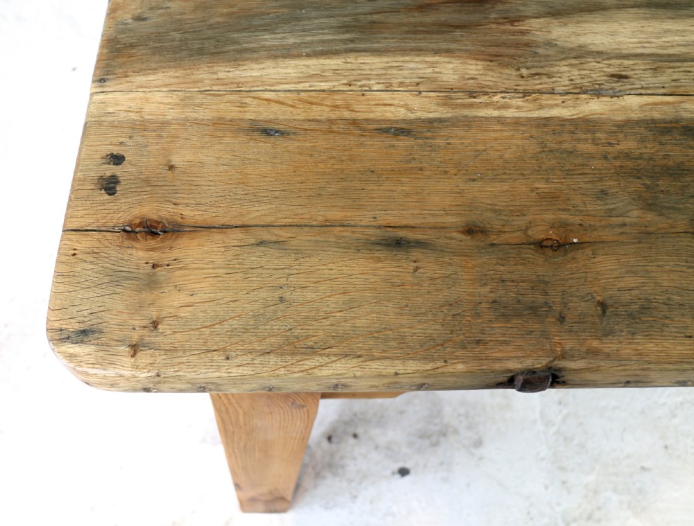 19th Century Scottish Estate Large Oak & Pitch Pine Kitchen Preparation Table View XXII
