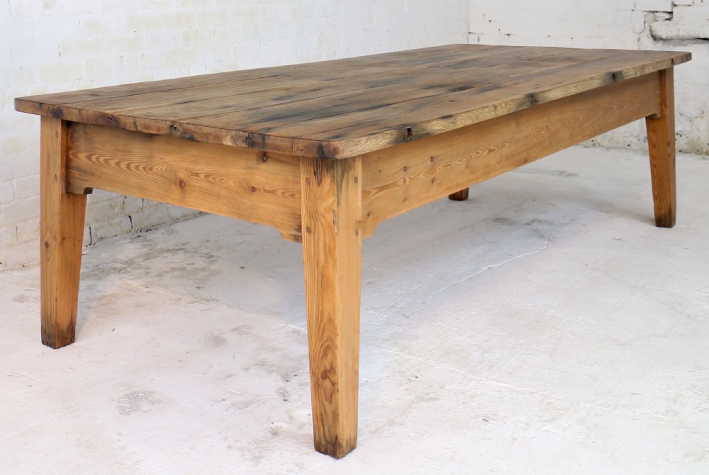 19th Century Scottish Estate Large Oak & Pitch Pine Kitchen Preparation Table View XXIII