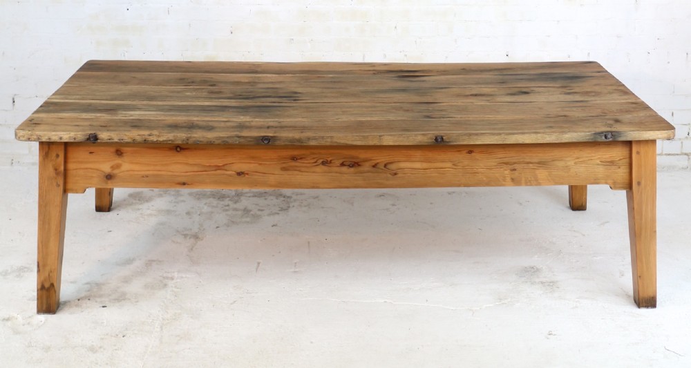 19th Century Scottish Estate Large Oak & Pitch Pine Kitchen Preparation Table View XXVII