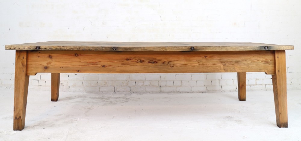 19th Century Scottish Estate Large Oak & Pitch Pine Kitchen Preparation Table View XXVIII