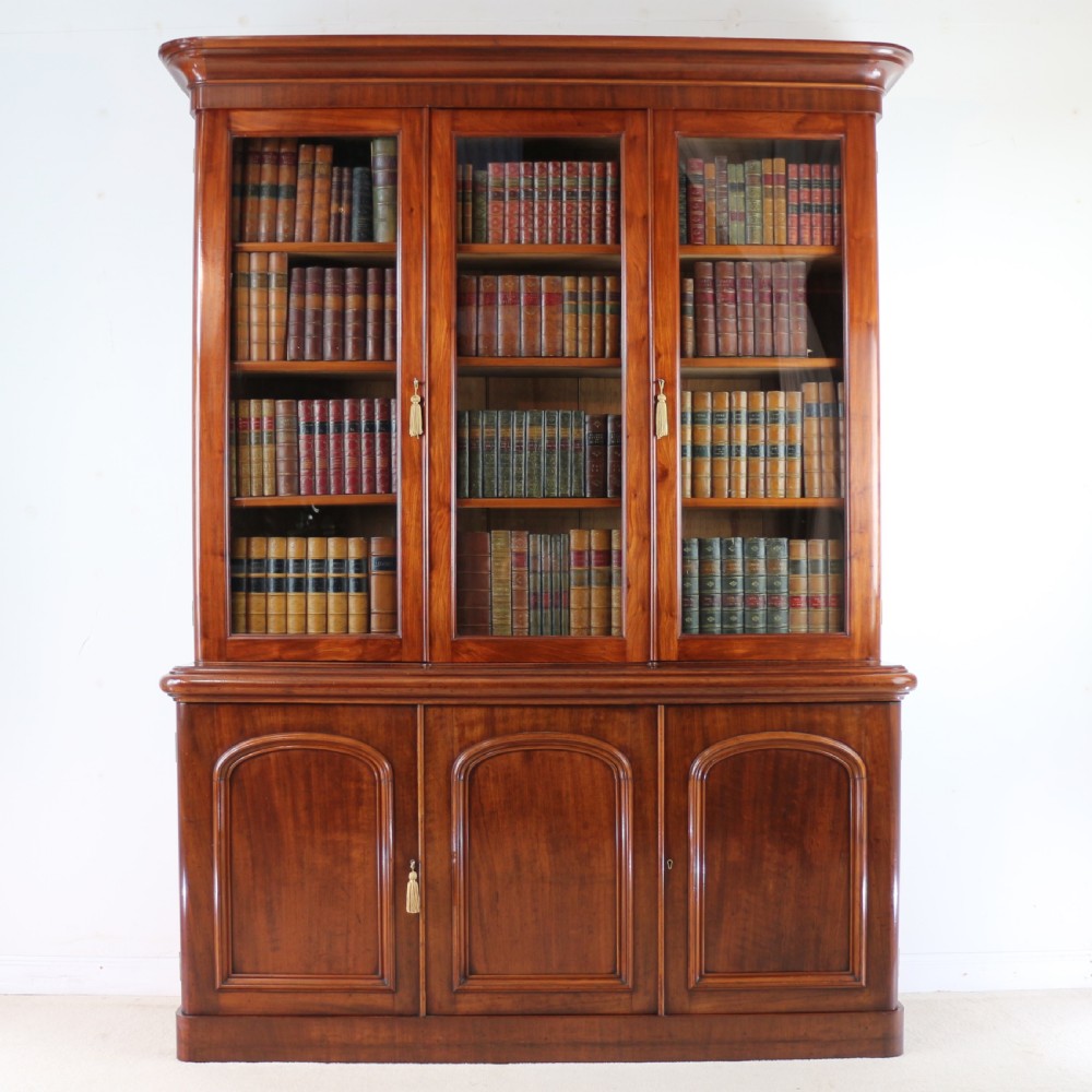 Victorian Mahogany Three Door Bookcase View II