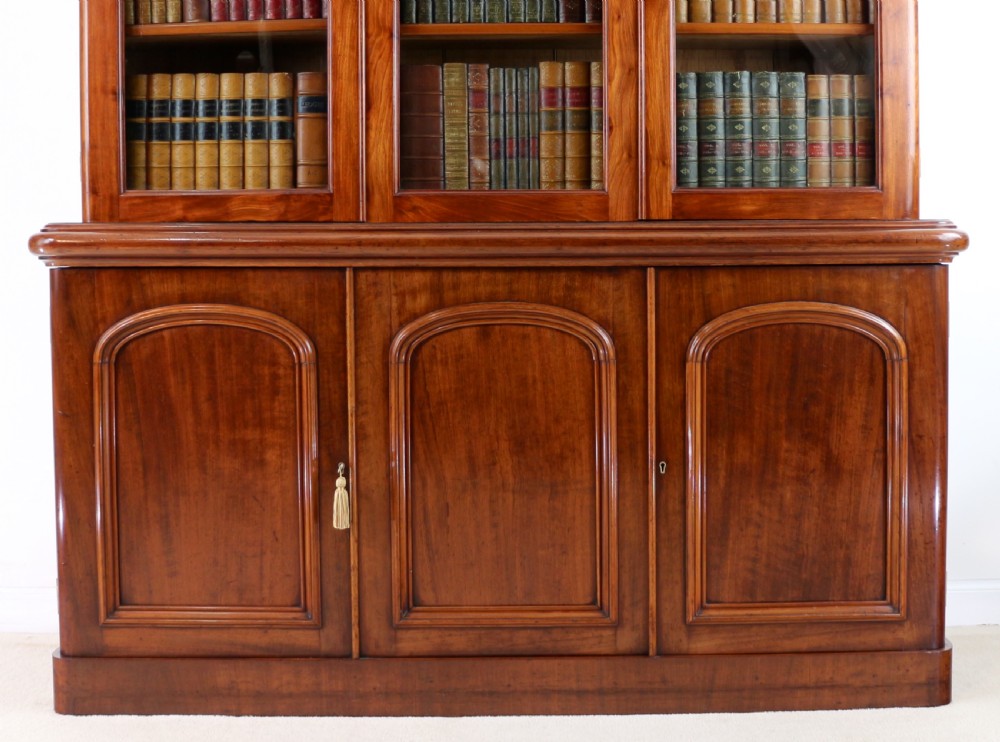 Victorian Mahogany Three Door Bookcase View V