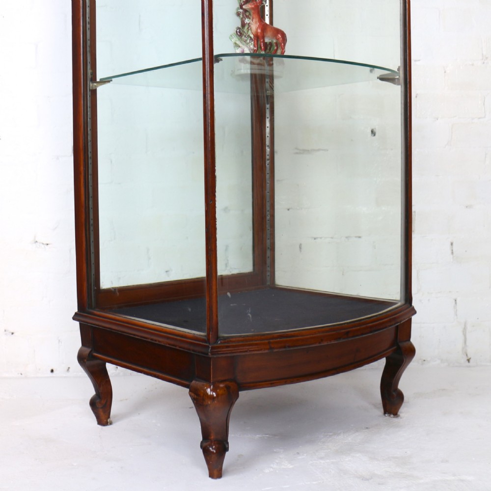 Victorian Mahogany Bowfront Shop Display Cabinet View II
