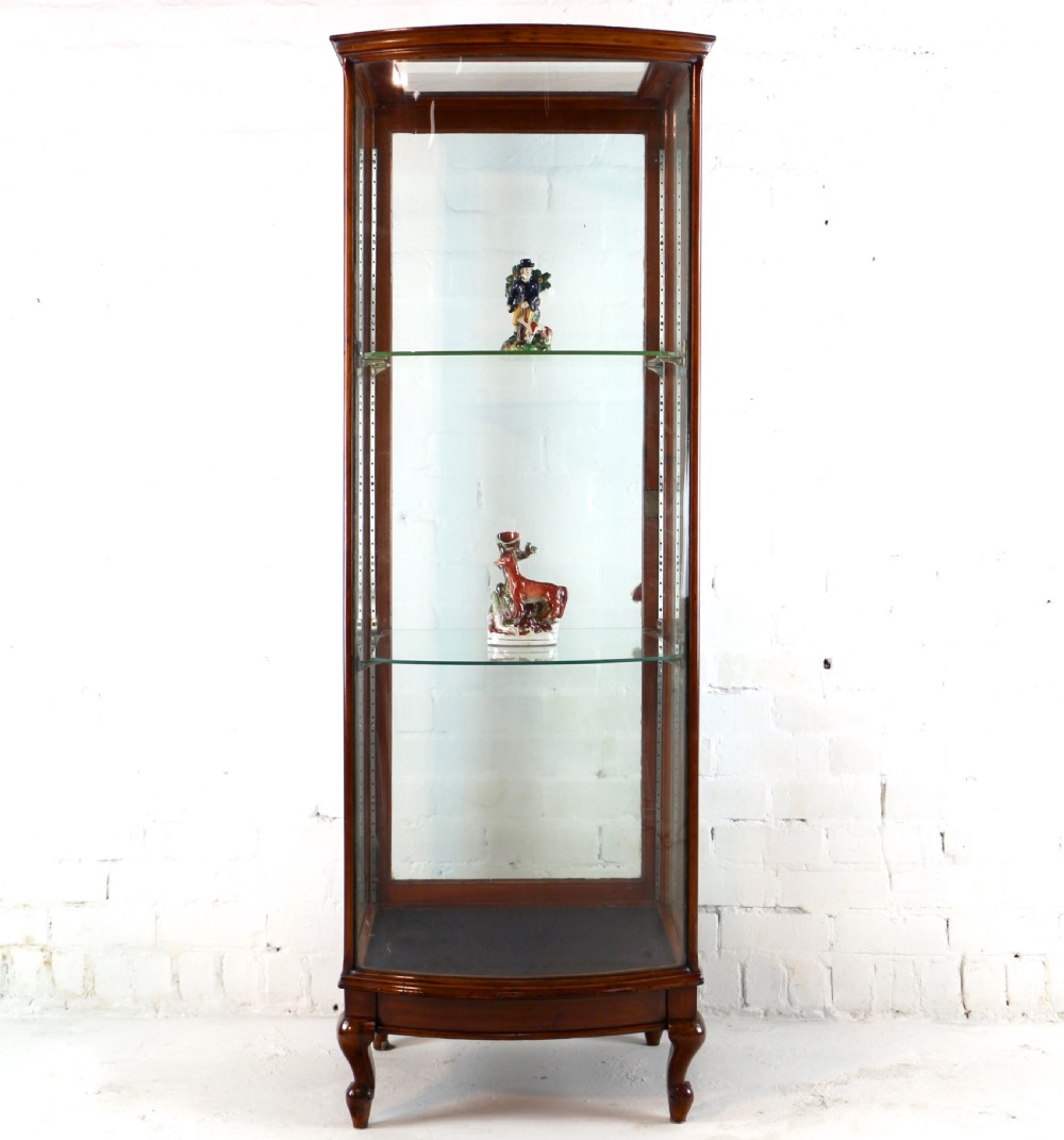 Victorian Mahogany Bowfront Shop Display Cabinet View IV