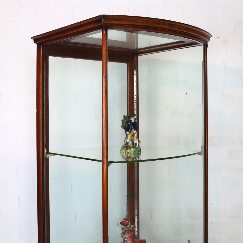 Victorian Mahogany Bowfront Shop Display Cabinet View VI