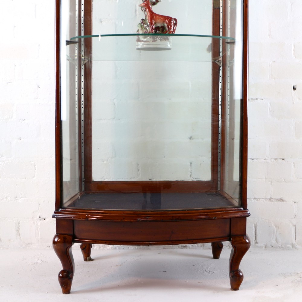 Victorian Mahogany Bowfront Shop Display Cabinet View VII