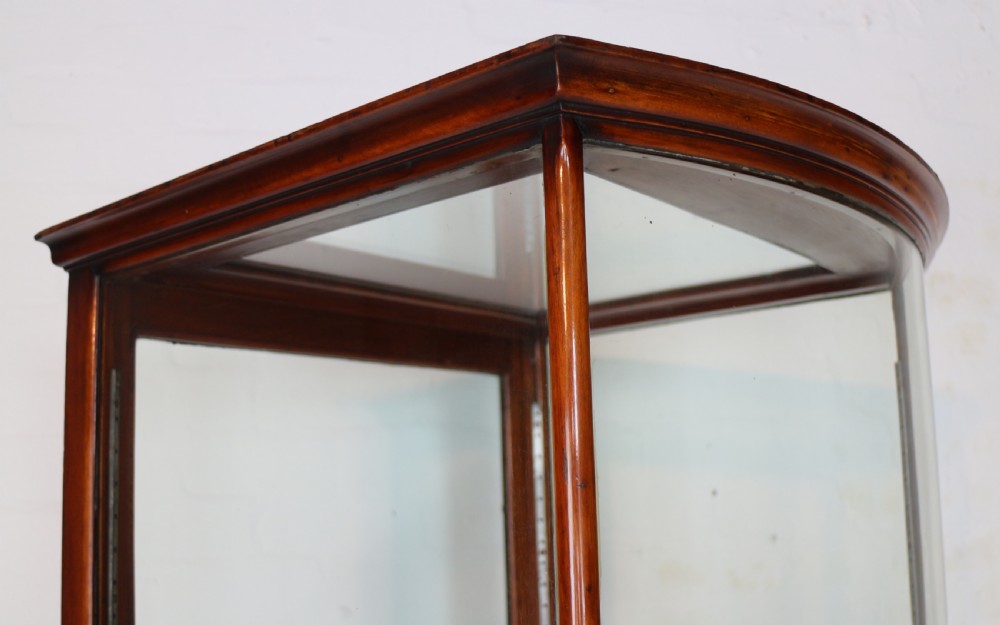 Victorian Mahogany Bowfront Shop Display Cabinet View IX