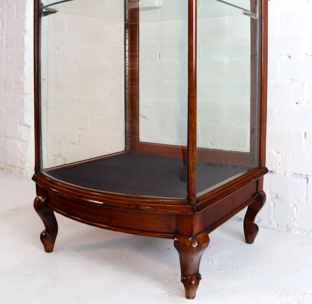 Victorian Mahogany Bowfront Shop Display Cabinet View X