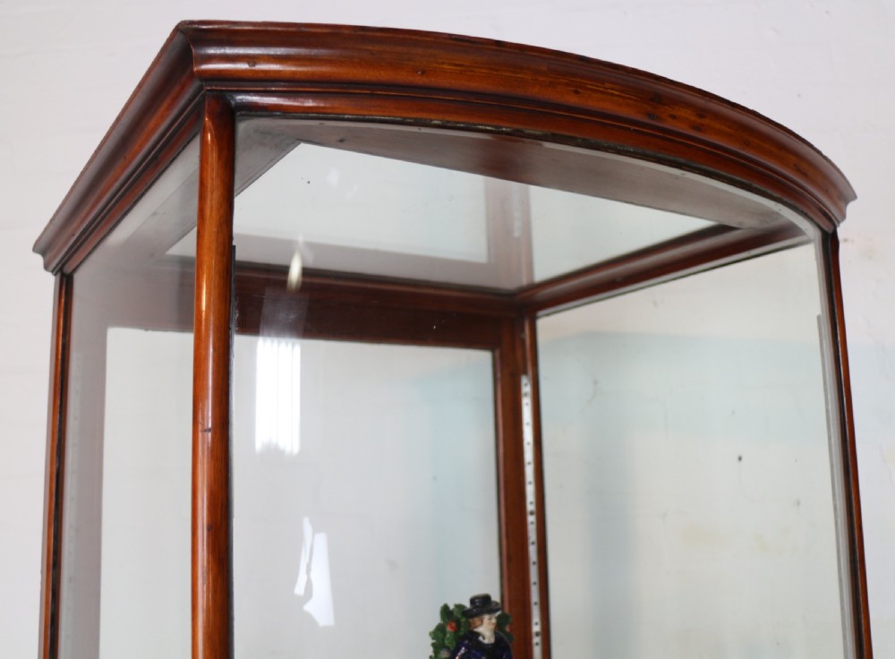 Victorian Mahogany Bowfront Shop Display Cabinet View XI