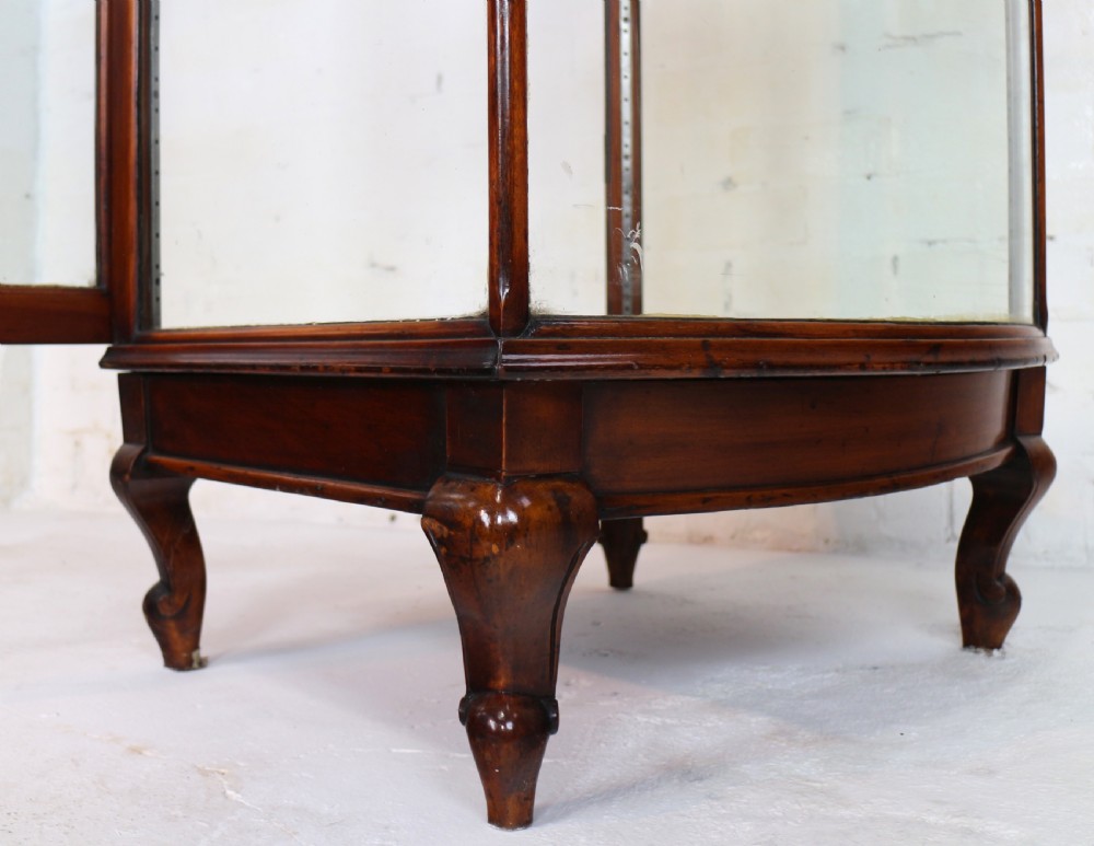 Victorian Mahogany Bowfront Shop Display Cabinet View XII