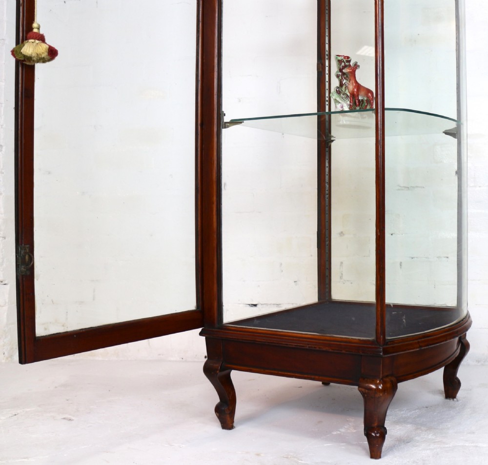 Victorian Mahogany Bowfront Shop Display Cabinet View XV