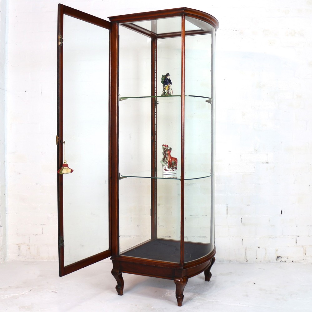 Victorian Mahogany Bowfront Shop Display Cabinet View XXVII