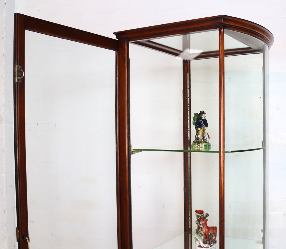 Victorian Mahogany Bowfront Shop Display Cabinet View XXIX