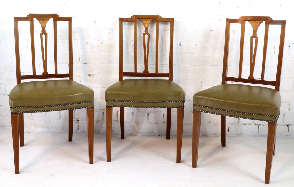 Set of Twelve Sheraton Revival Mahogany Inlaid Dining Chairs by James Garvie & Sons, Aberdeen (12) View VI