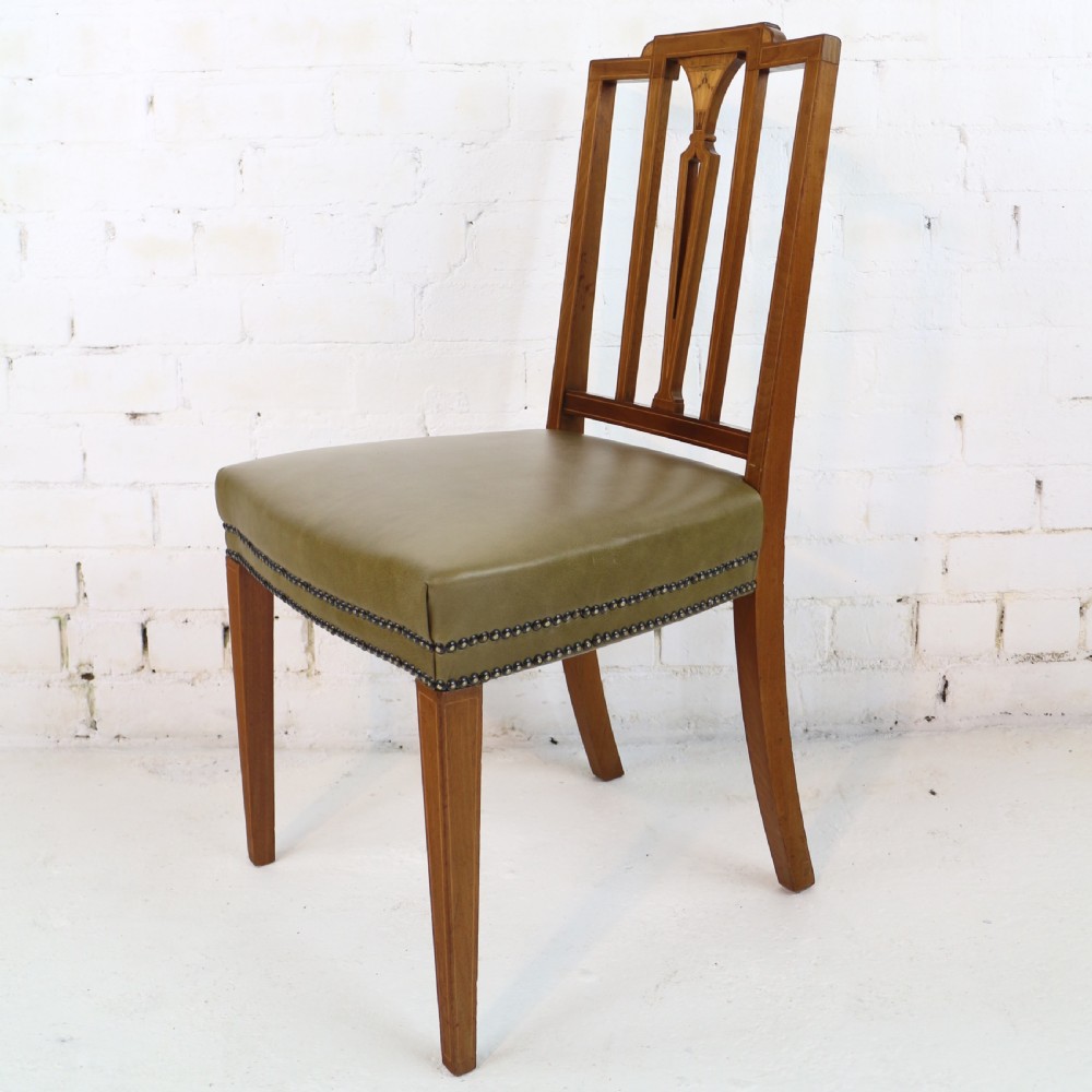 Set of Twelve Sheraton Revival Mahogany Inlaid Dining Chairs by James Garvie & Sons, Aberdeen (12) View XI
