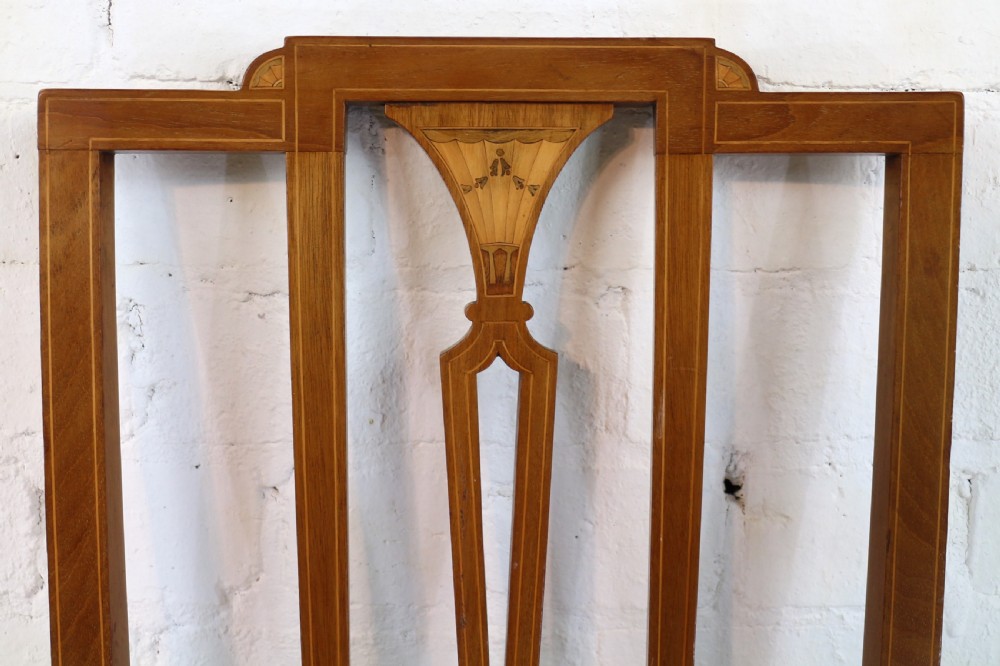 Set of Twelve Sheraton Revival Mahogany Inlaid Dining Chairs by James Garvie & Sons, Aberdeen (12) View XIII