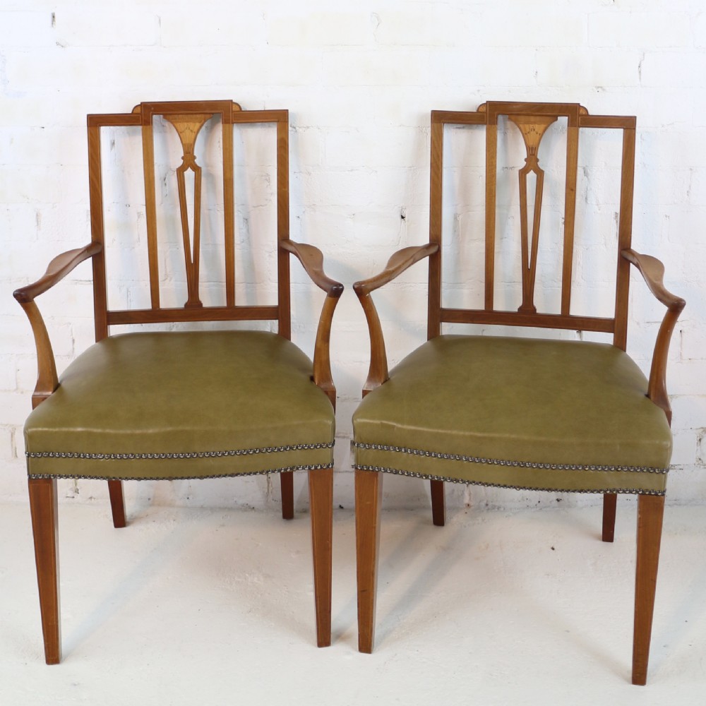 Set of Twelve Sheraton Revival Mahogany Inlaid Dining Chairs by James Garvie & Sons, Aberdeen (12) View XIV