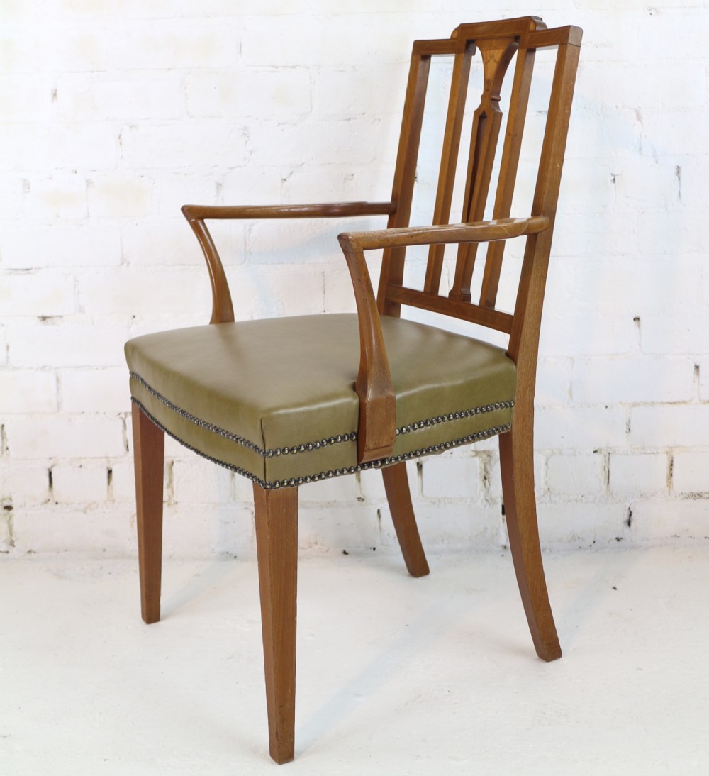 Set of Twelve Sheraton Revival Mahogany Inlaid Dining Chairs by James Garvie & Sons, Aberdeen (12) View XVIII