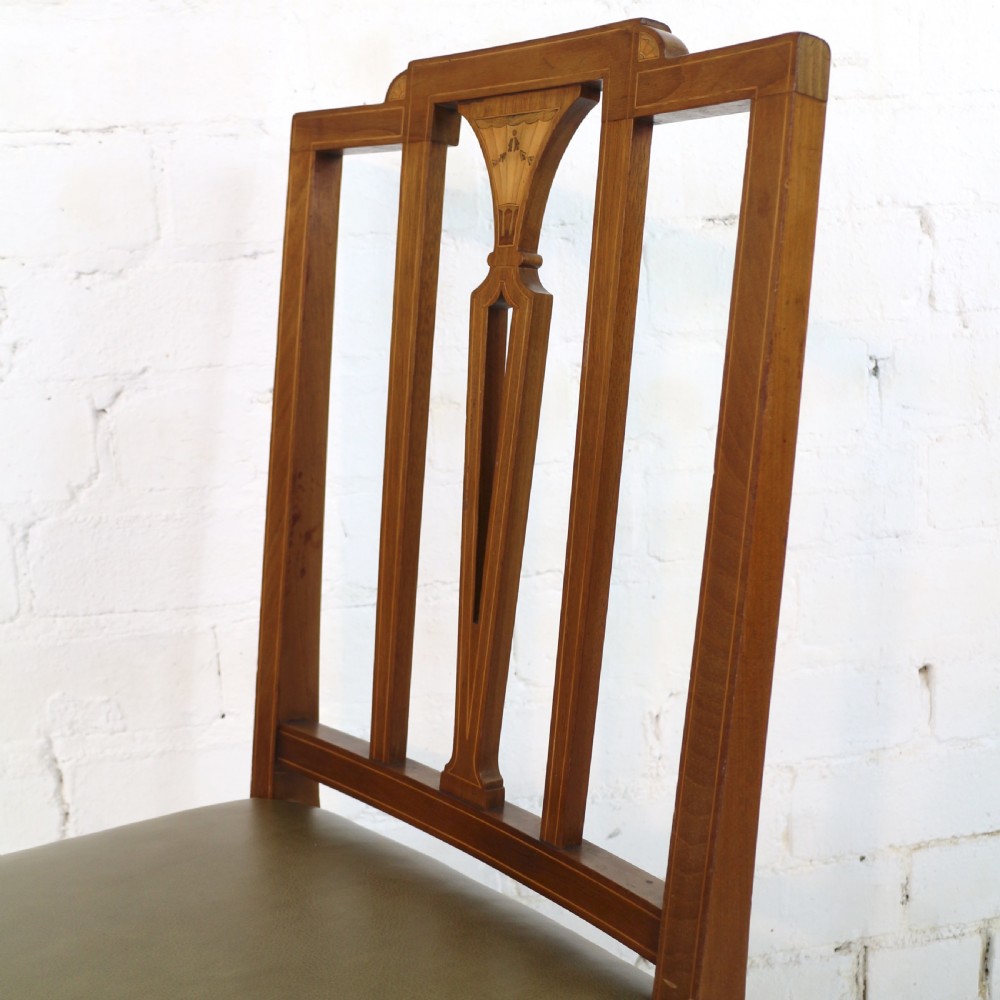Set of Twelve Sheraton Revival Mahogany Inlaid Dining Chairs by James Garvie & Sons, Aberdeen (12) View XXII