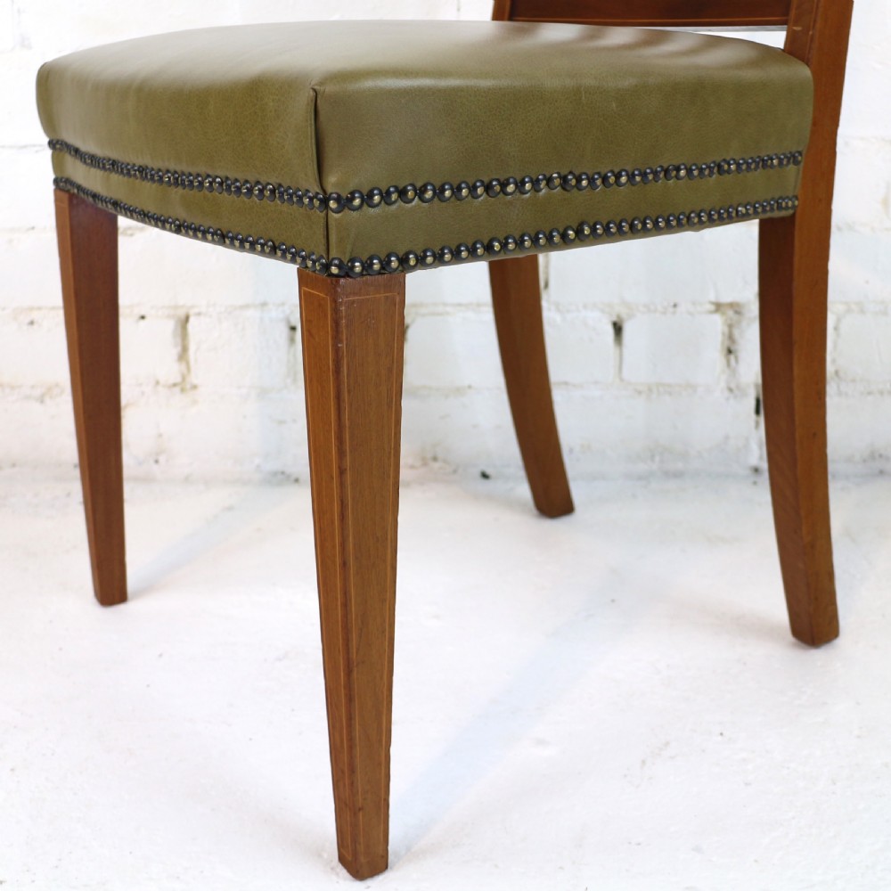 Set of Twelve Sheraton Revival Mahogany Inlaid Dining Chairs by James Garvie & Sons, Aberdeen (12) View XXIII