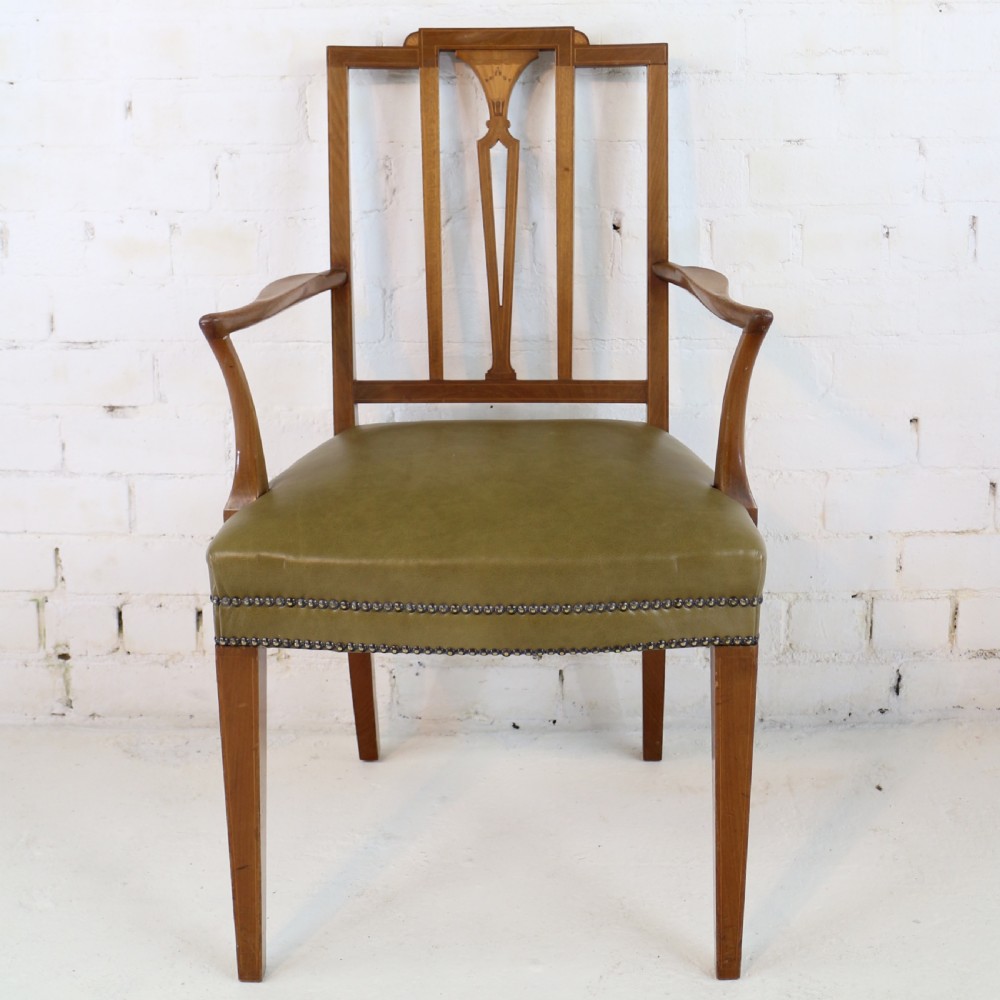 Set of Twelve Sheraton Revival Mahogany Inlaid Dining Chairs by James Garvie & Sons, Aberdeen (12) View XXVI