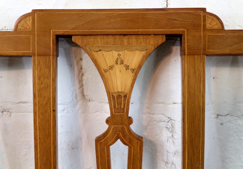 Set of Twelve Sheraton Revival Mahogany Inlaid Dining Chairs by James Garvie & Sons, Aberdeen (12) View XXVIII
