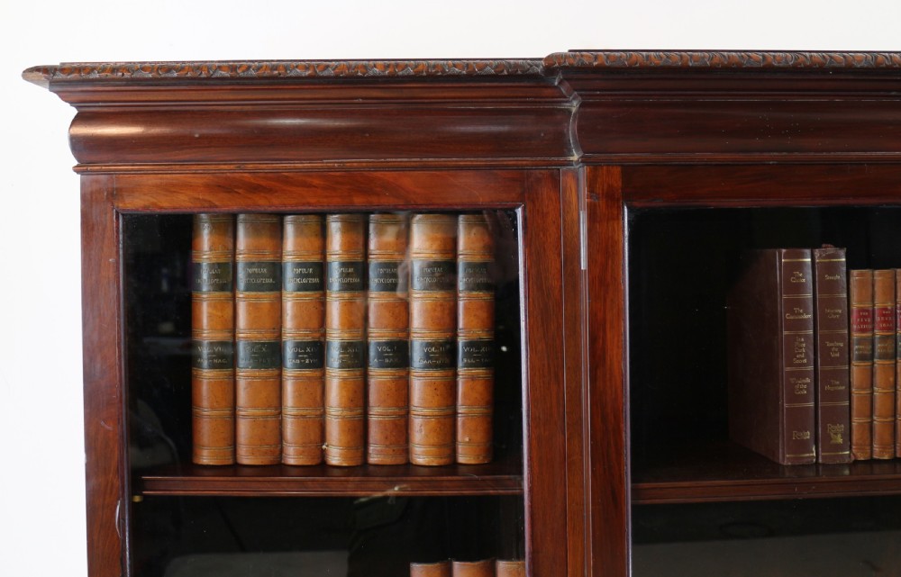 Victorian Breakfront Carved Mahogany Glazed Bookcase View VII