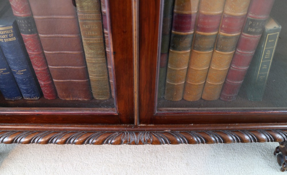 Victorian Breakfront Carved Mahogany Glazed Bookcase View VIII