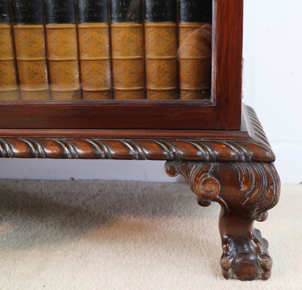 Victorian Breakfront Carved Mahogany Glazed Bookcase View XV