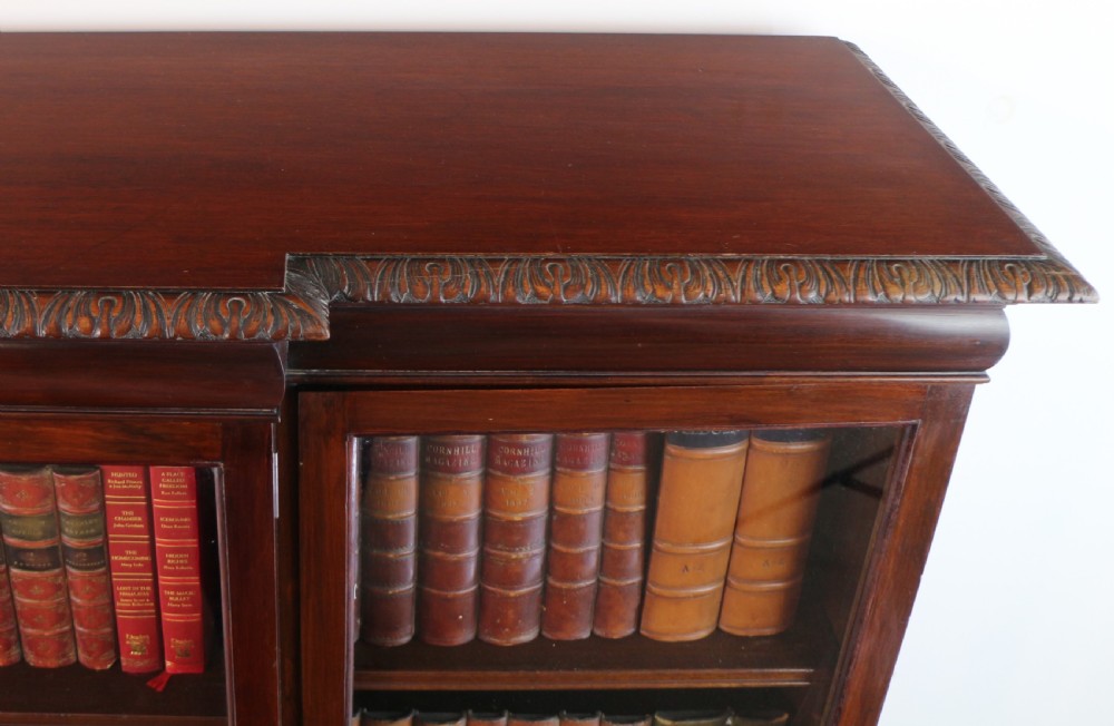 Victorian Breakfront Carved Mahogany Glazed Bookcase View XXIII
